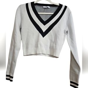 Lucy Paris Black and White V-Neck Sweater